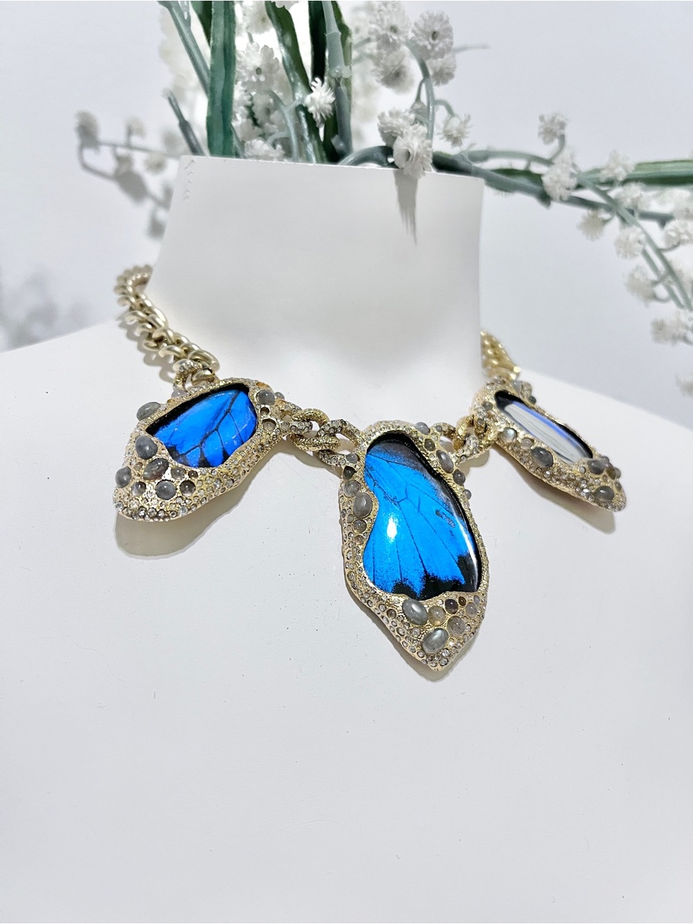 Alexis Bittar Papillon Jardin Mystere Butterfly bib necklace labradorite